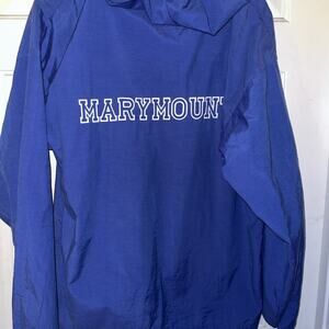 Marymount University Windbreaker 1/2 Zip Blue Jacket Size Small-vintage